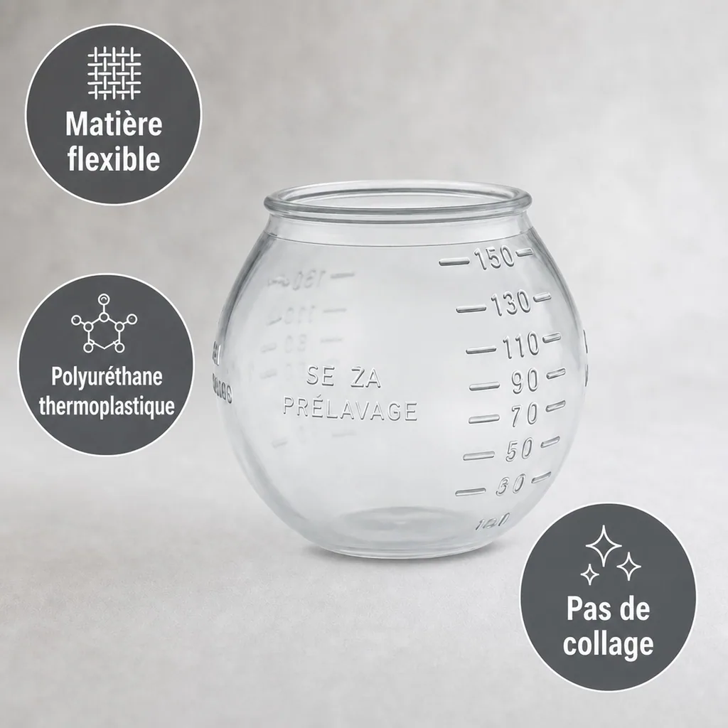 Boule de dosage lessive, boule de lavage, doseur lessive liquide 150 ml, graduée