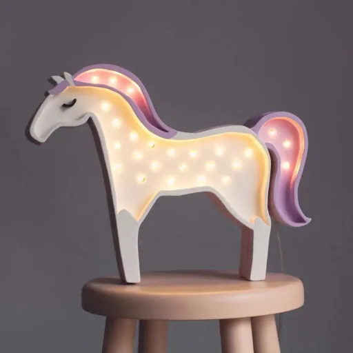 little lights Led Decoration Lampe enfant cheval violet