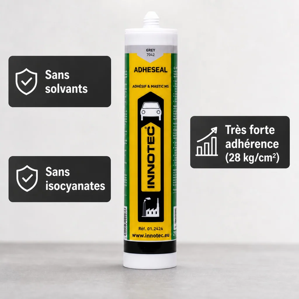 Adhésif gris, Mastic adhésif gris, Colle grise, 290 ml, avec Spitze