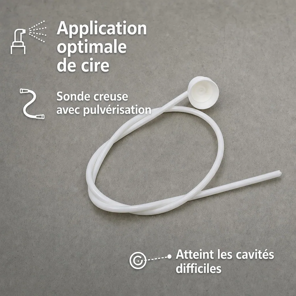 Sonde corps creux, sonde pulvérisation, tête blanche, pour cire corps creux