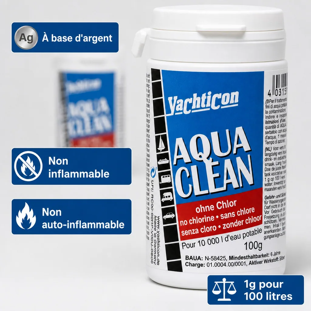 Purification eau potable, Traitement eau, Aqua Clean AC 10.000, Poudre 100g