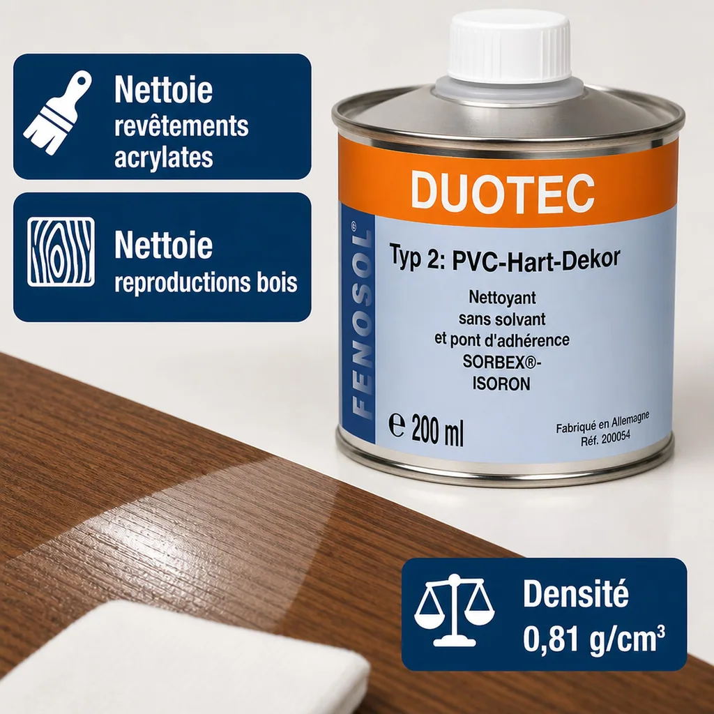 Colle PVC dur, Colle pour PVC, FENOPLAST Fenosol DUOTEC 200ml Typ 2, PVC-Hart-Dekor