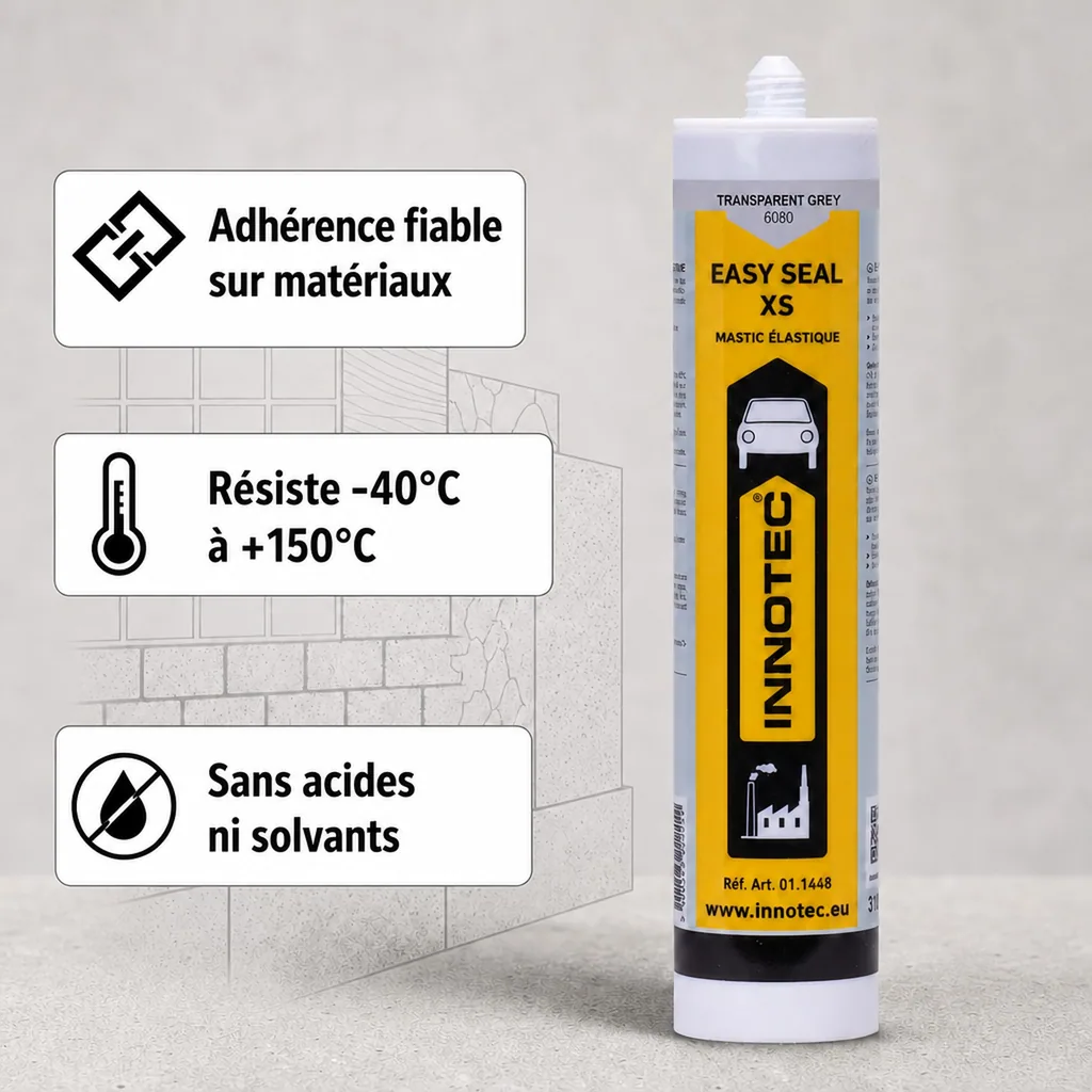 Mastic d'étanchéité transparent gris, mastic étanchéité transparent, 310ml