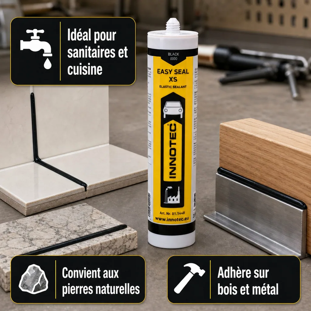 Mastic d'étanchéité noir 310ml, Mastic étanche noir, Mastic de joint noir, noir