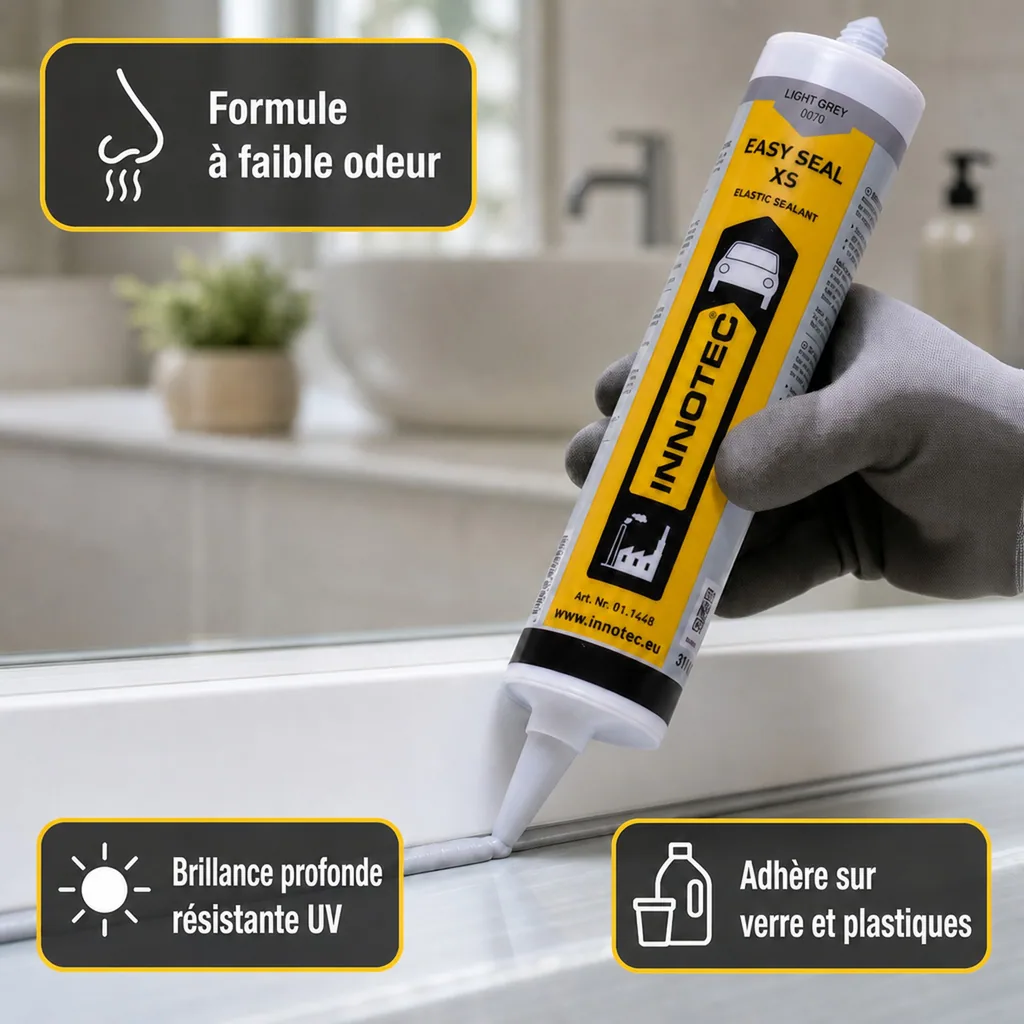 Mastic d'étanchéité gris clair, mastic étanche, mastic de calfatage gris clair, 310ml