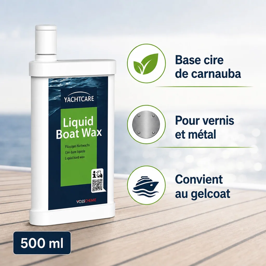 Cire bateau, cire liquide bateau, 500 ml, lustrant bateau