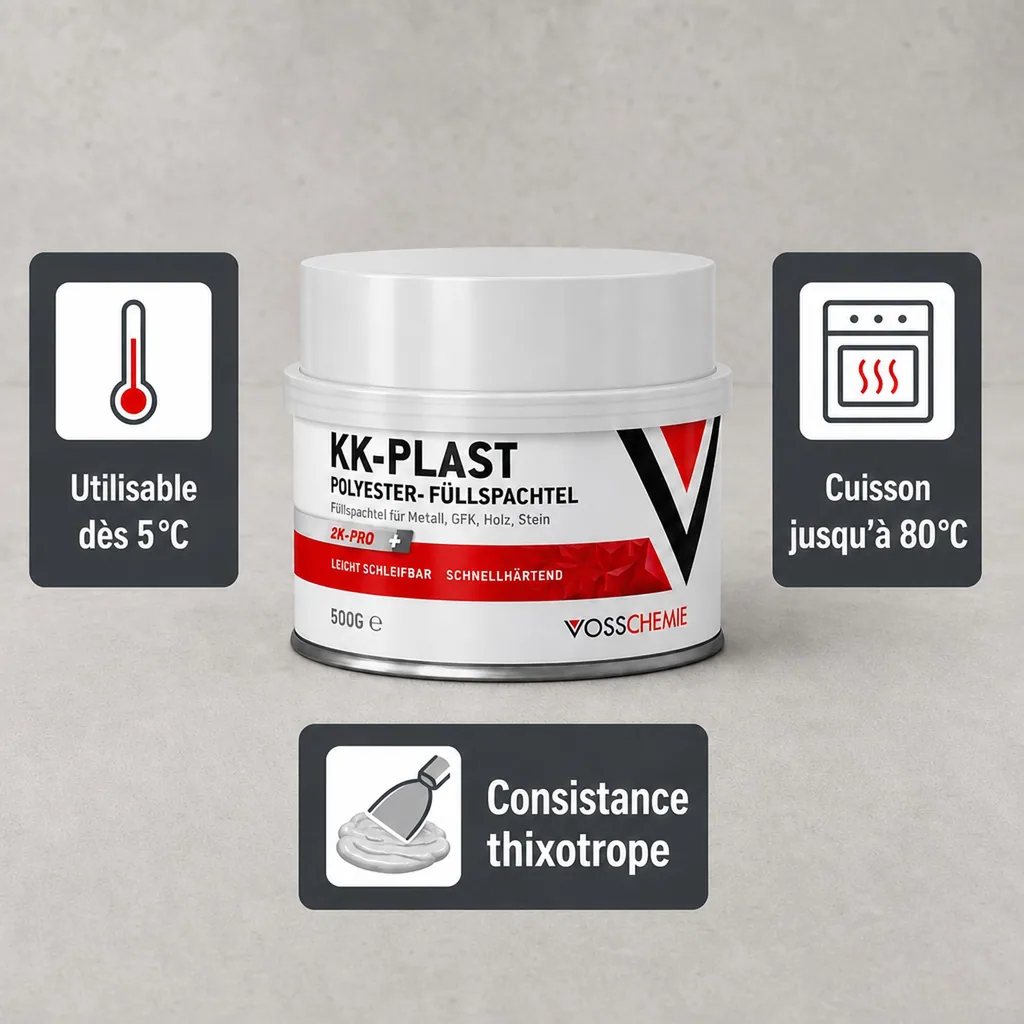 Mastic polyester, Mastic carrosserie, Mastic 2K, 500 g