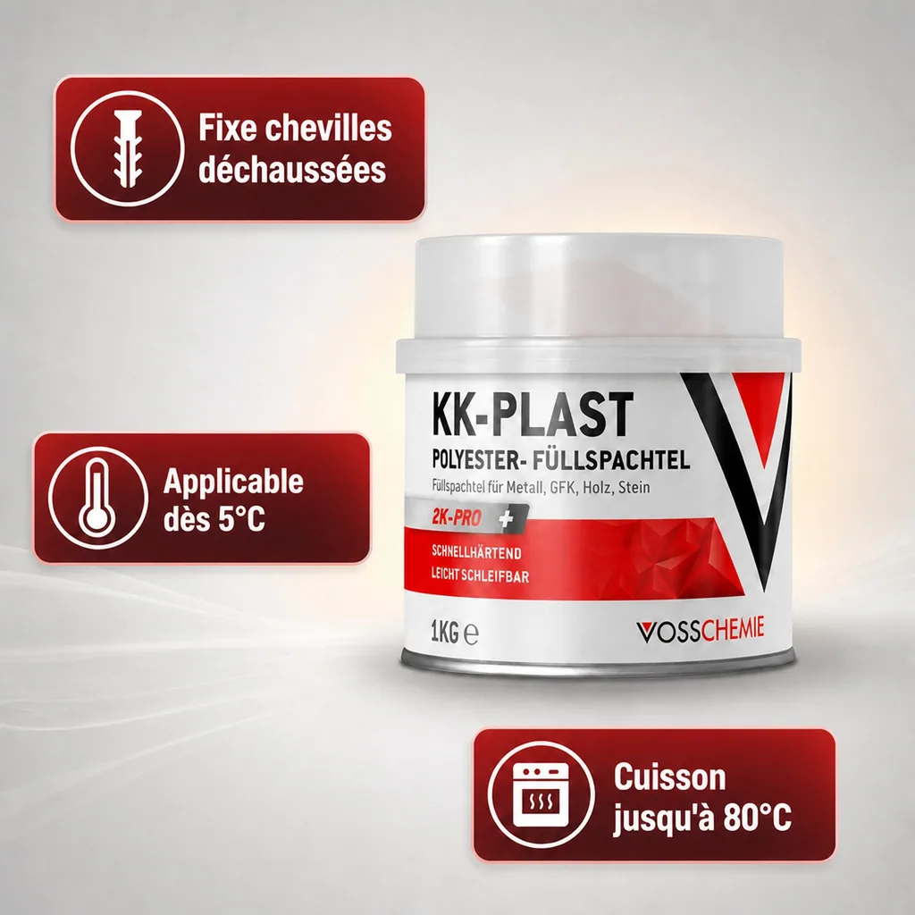 Mastic polyester 1 kg, Mastic carrosserie, Mastic réparation