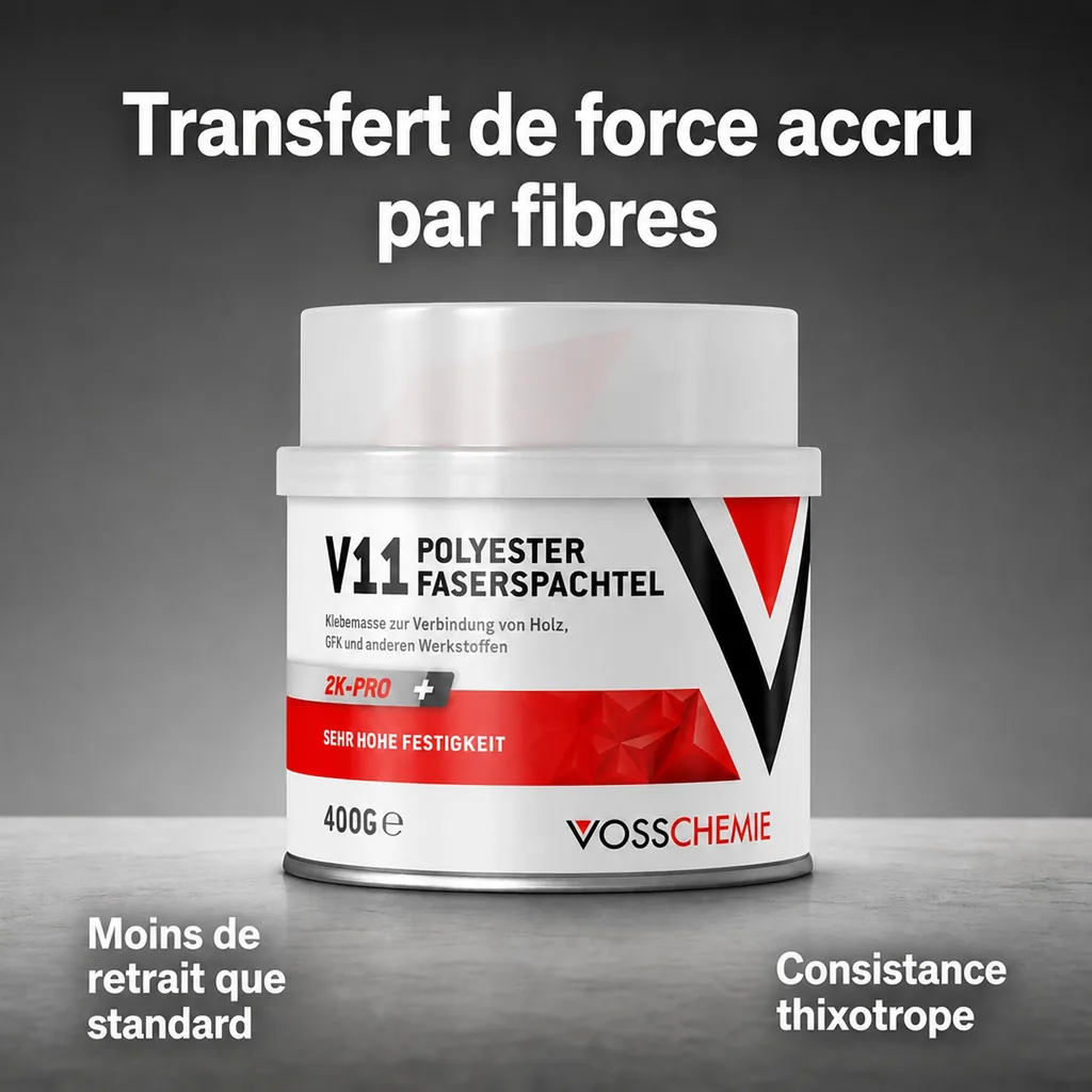 Mastic polyester 400 g, Mastic fibre de verre, Mastic 2K
