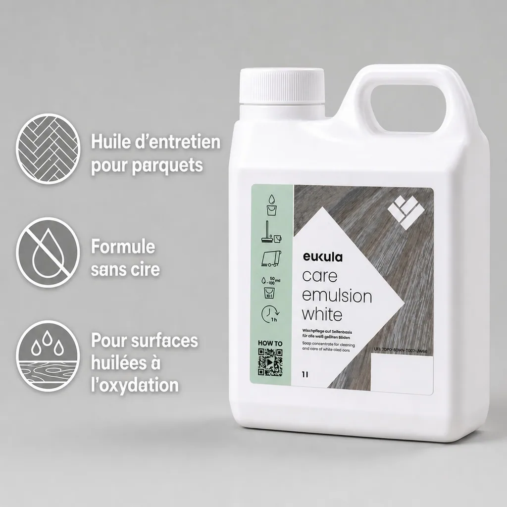 Entretien parquet blanc, émulsion soin, 1 Liter