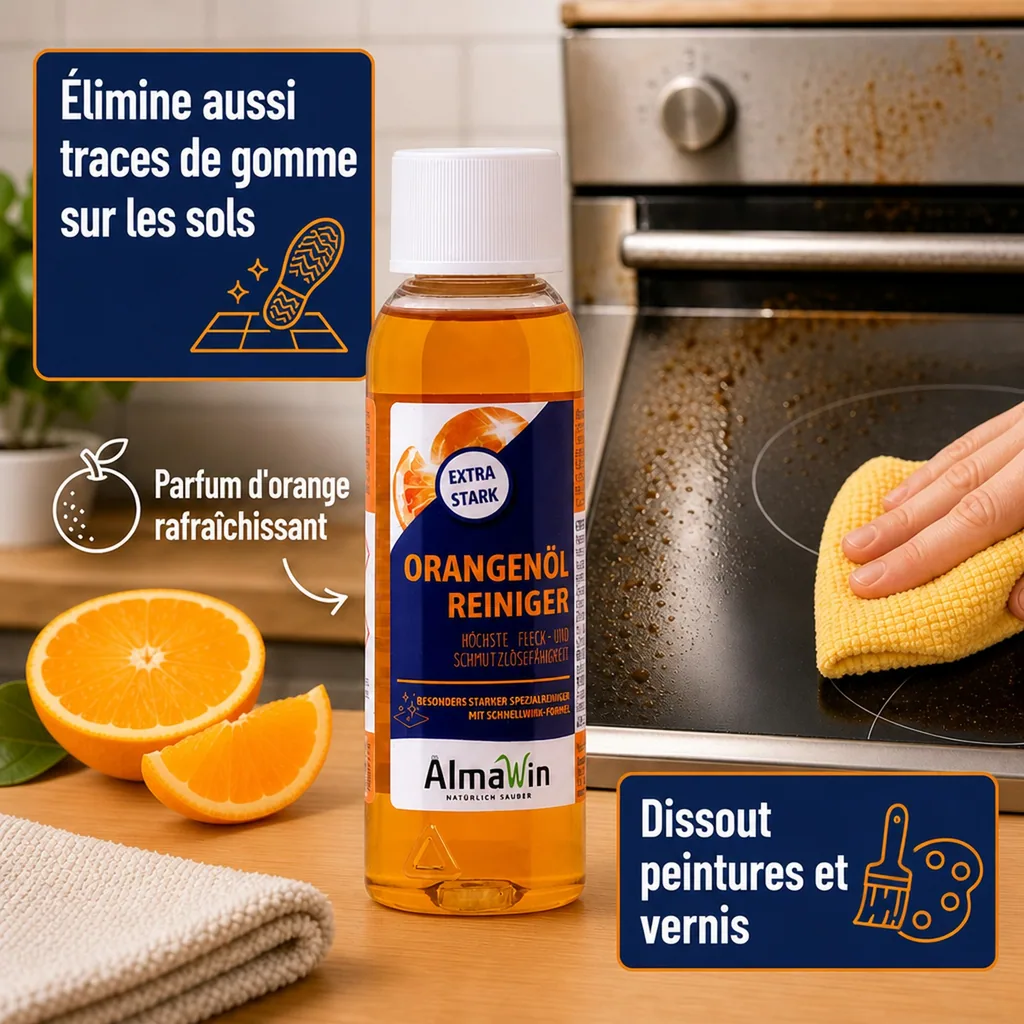 Nettoyant concentré agrumes, Nettoyant huile d'orange concentré, 125 ml, Nettoyant multi-surface concentré