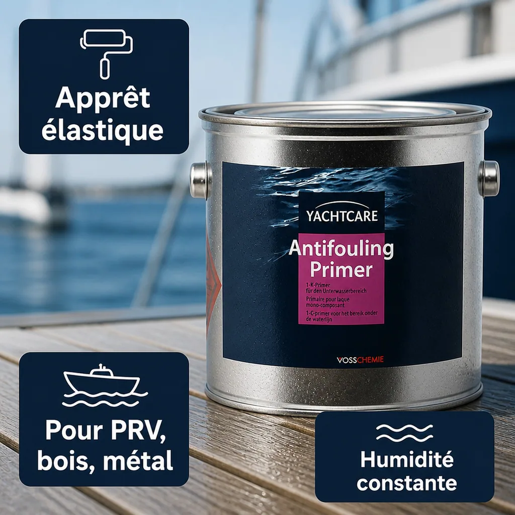 Primaire antifouling 2,5 Liter, gris mat, pour bateau