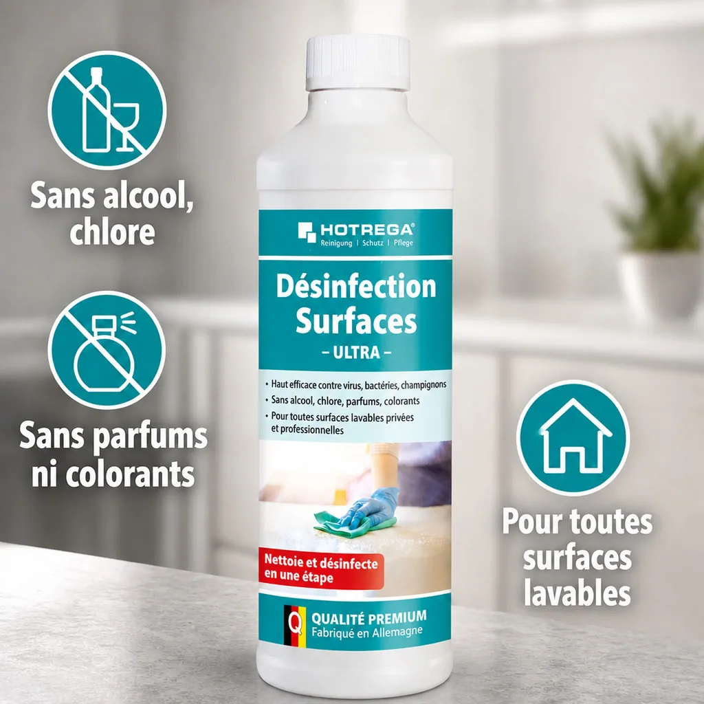 Désinfectant surfaces 500 ml, produit désinfection surfaces, avec Spritzeinsatz