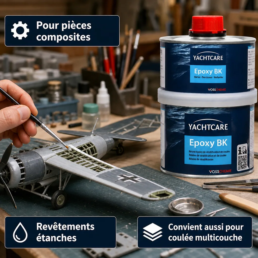 Résine époxy 500 g, Laminage et moulage