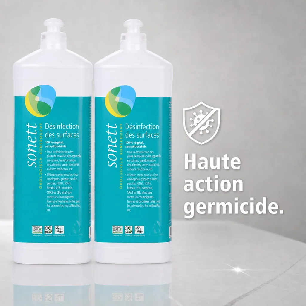 Désinfection surfaces, désinfectant, solution désinfectante, 2 x 1 Liter