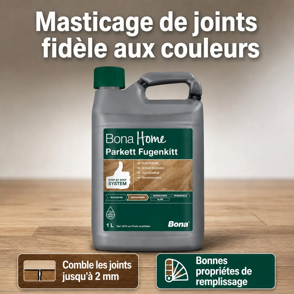 Mastic parquet 1 Liter, mastic à parquet, rebouche parquet