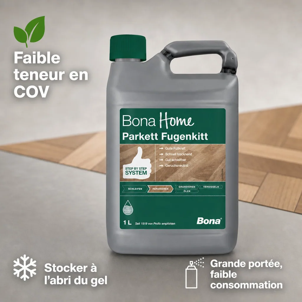 Mastic parquet 1 Liter, mastic à parquet, rebouche parquet