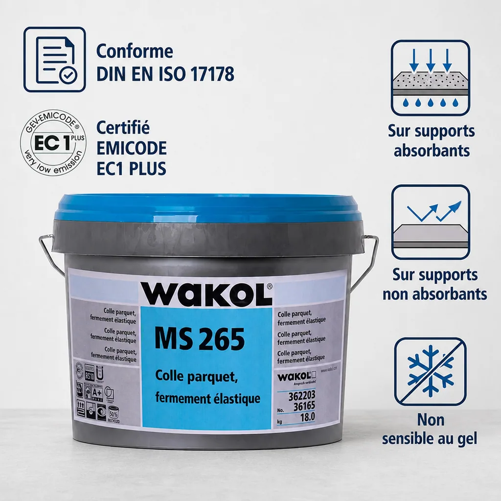 Colle parquet, colle parquet élastique, 18kg, colle parquet sans solvant