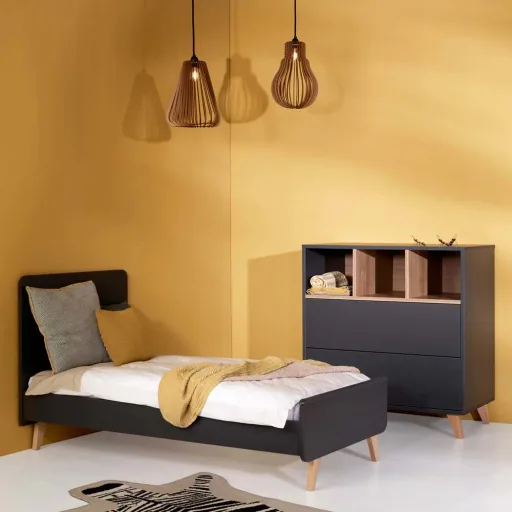 Quax Loft Lit bebe transformable anthracite 70 x 140