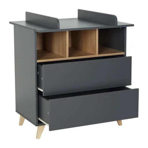 Quax Loft Lit bebe transformable anthracite 70 x 140