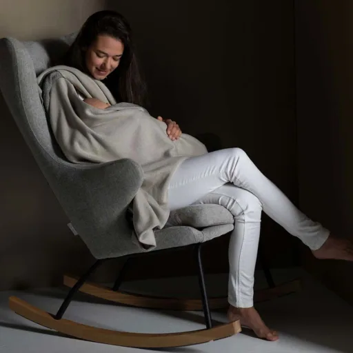 Quax Chaise à bascule / Chaise d'allaitement De Luxe gris sable