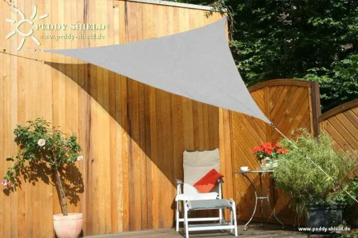 Voile d'ombrage triangulaire en HDPE grise 360 x 360 x 360 cm