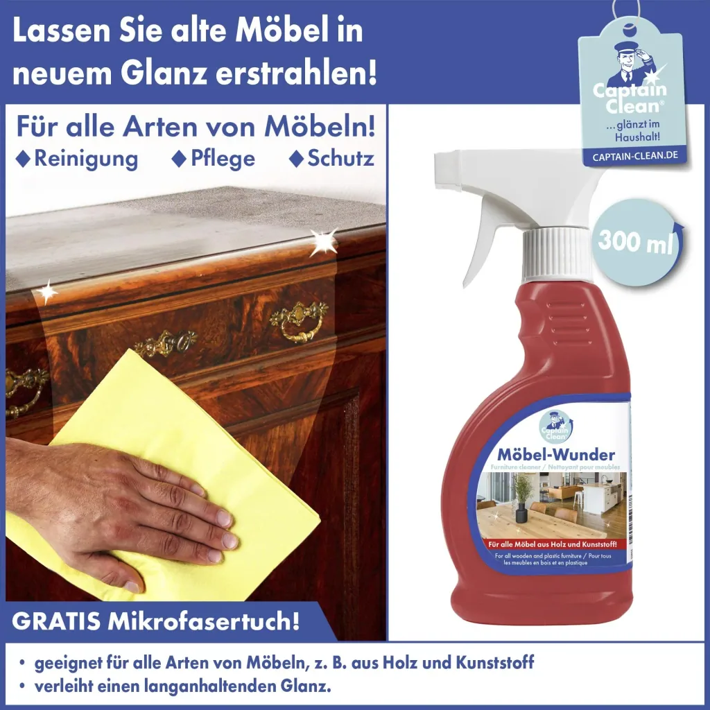Produit miracle pour meubles, 300 ml, avec chiffon microfibre