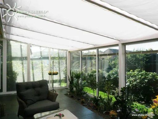 Voile d'ombrage tendue par corde blanche 275 x 96 cm