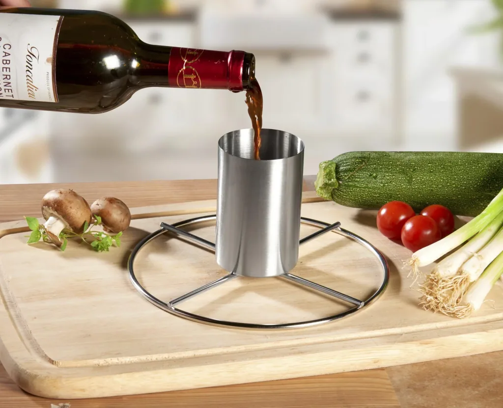 Support pour poulet grillé avec récipient à arômes, acier inoxydable