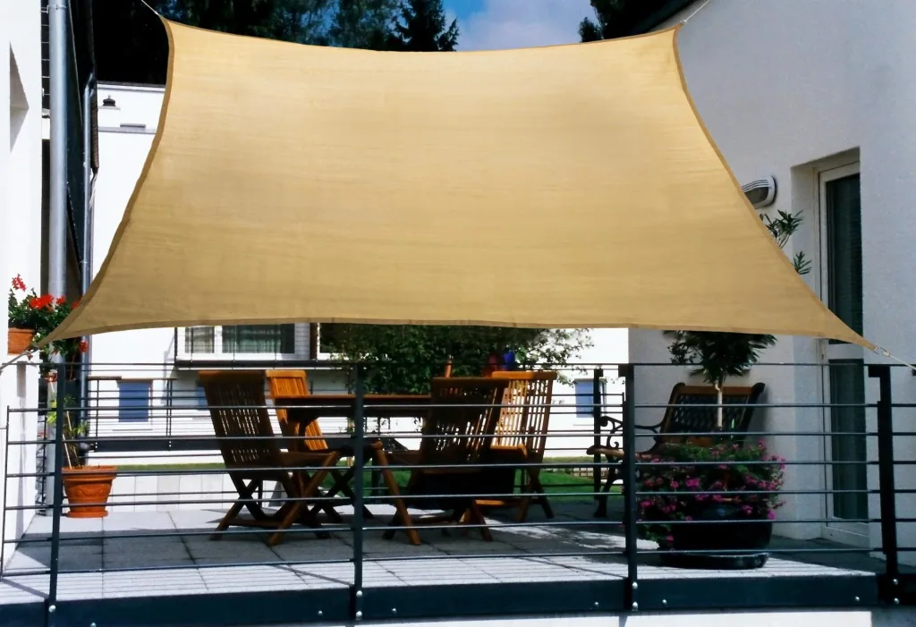 Voile d'ombrage pour balcon HDPE blé 270 x 140 cm