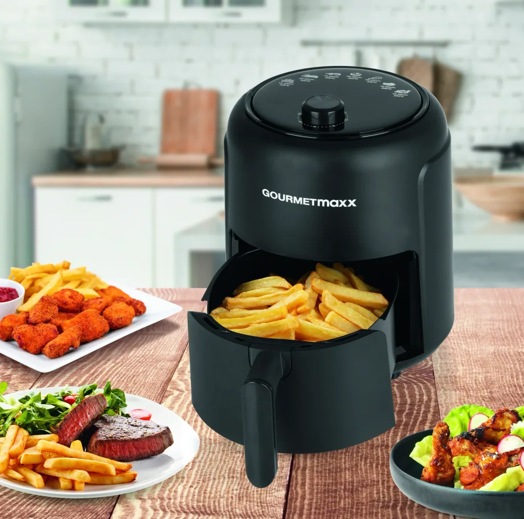 Friteuse à air chaud, 2,3 l, 1000 W, noire