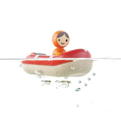 Plan Toys Bateau de bain bois rouge