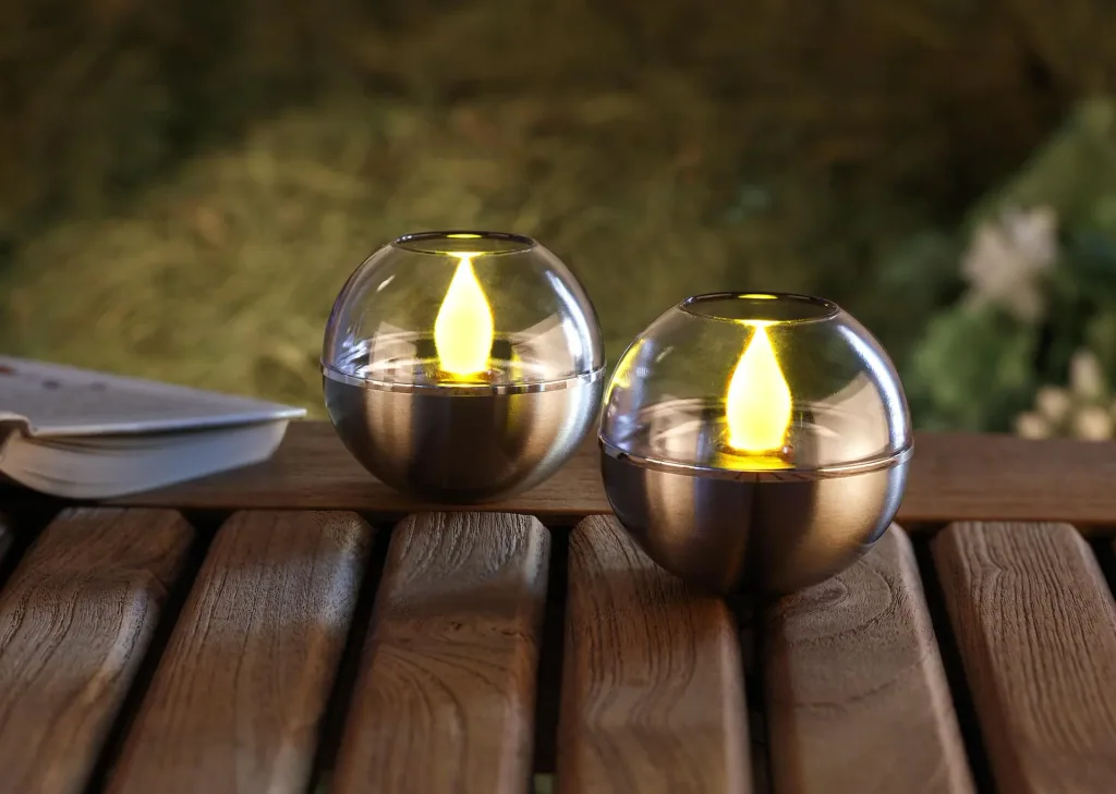 Lumières solaires clignotantes 2 en 1, ambre, lot de 2
