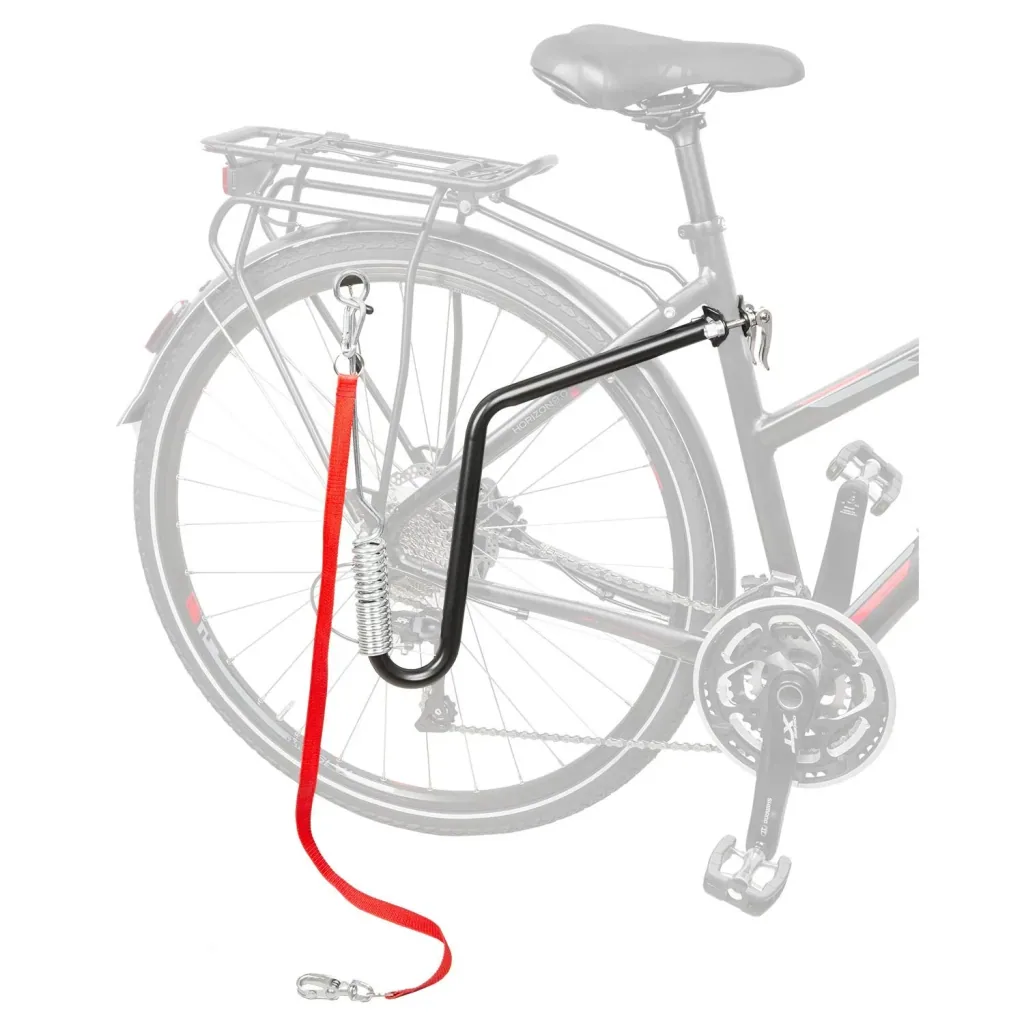 Dog leash guide bar for bicycle