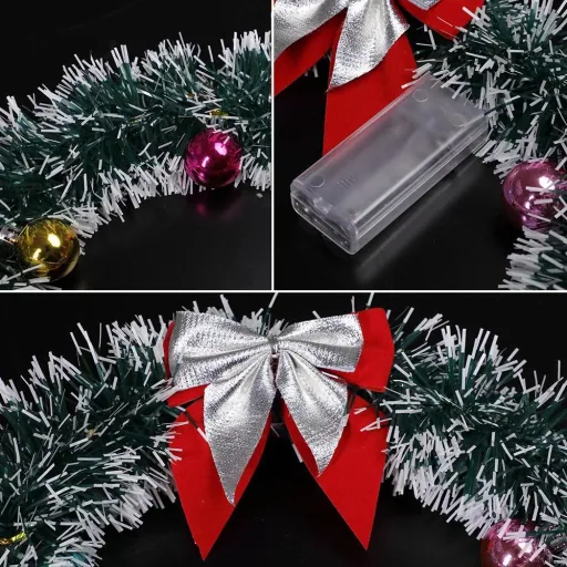 Christmas wreath - LED - Silver Ø32cm