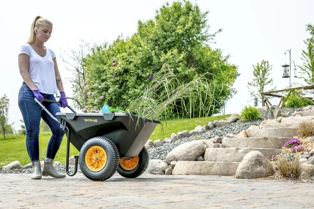 Brouette Cub Cart 198L 71×127×74 cm Noir – 181 kg de charge utile, roues en caoutchouc plein