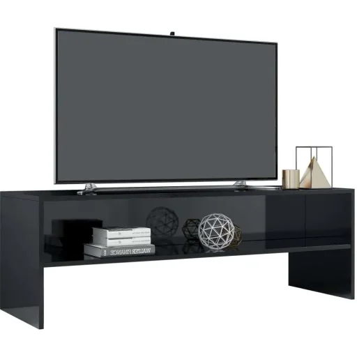 TV cabinet 120x40x40 cm chipboard high-gloss black