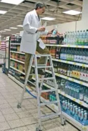 Step double ladder 2 x 4 steps ladder aluminum mobile