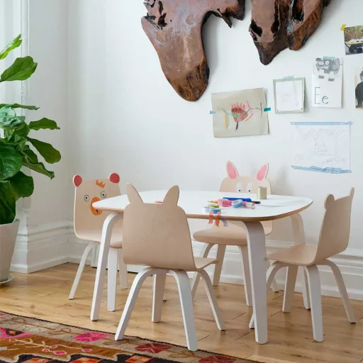 Oeuf chaise d'enfant ourson noix avec blanc