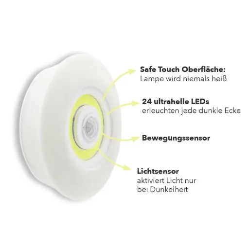 LED lights set of 4 with motion detector and light sensor