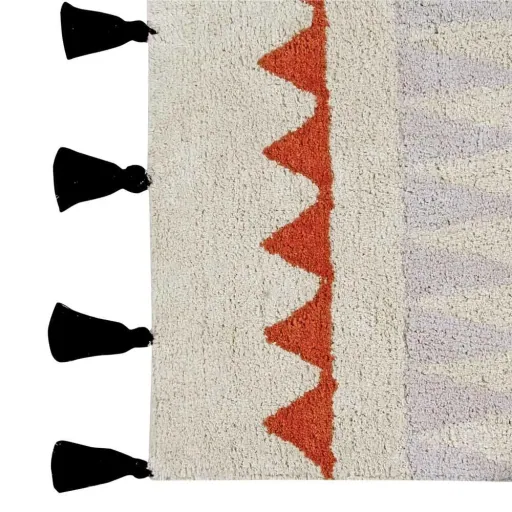 Lorena Canals Tapis motif aztèque naturel terracota, Taille: 140 x 200 cm