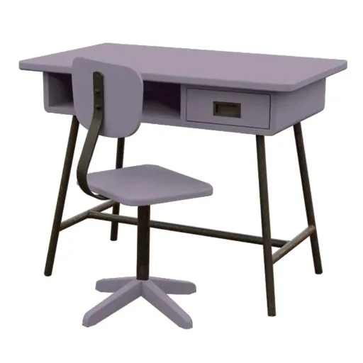 Laurette Bureau enfant La Classe avec chaise, Couleur: Gris