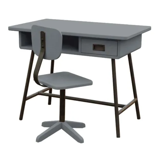 Laurette Bureau enfant La Classe avec chaise, Couleur: Gris