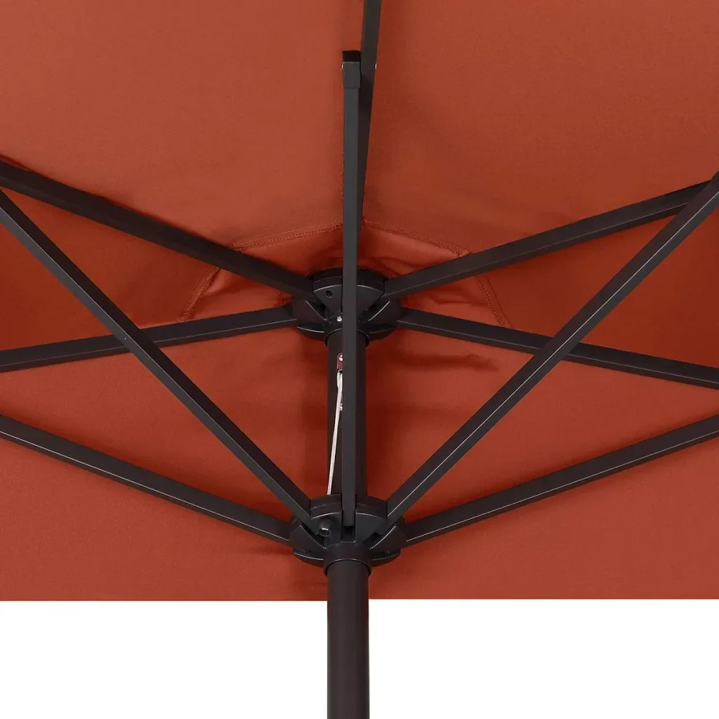 Semi-circular parasol Terracotta UV protection 50+