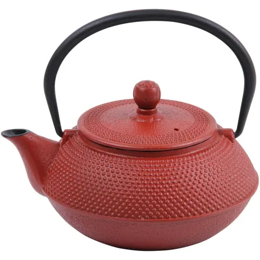 Teapot cast iron red 0.75L