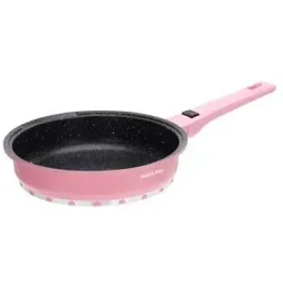 Cast aluminum cookware - 14 pieces, including lids and handles - Pink
