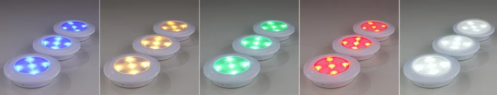 RGB LED light with remote control - set of 3
