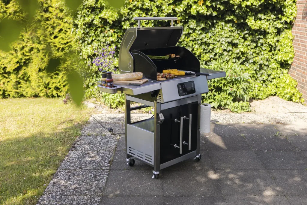 Electric grill wagon EG-II-590, silver color