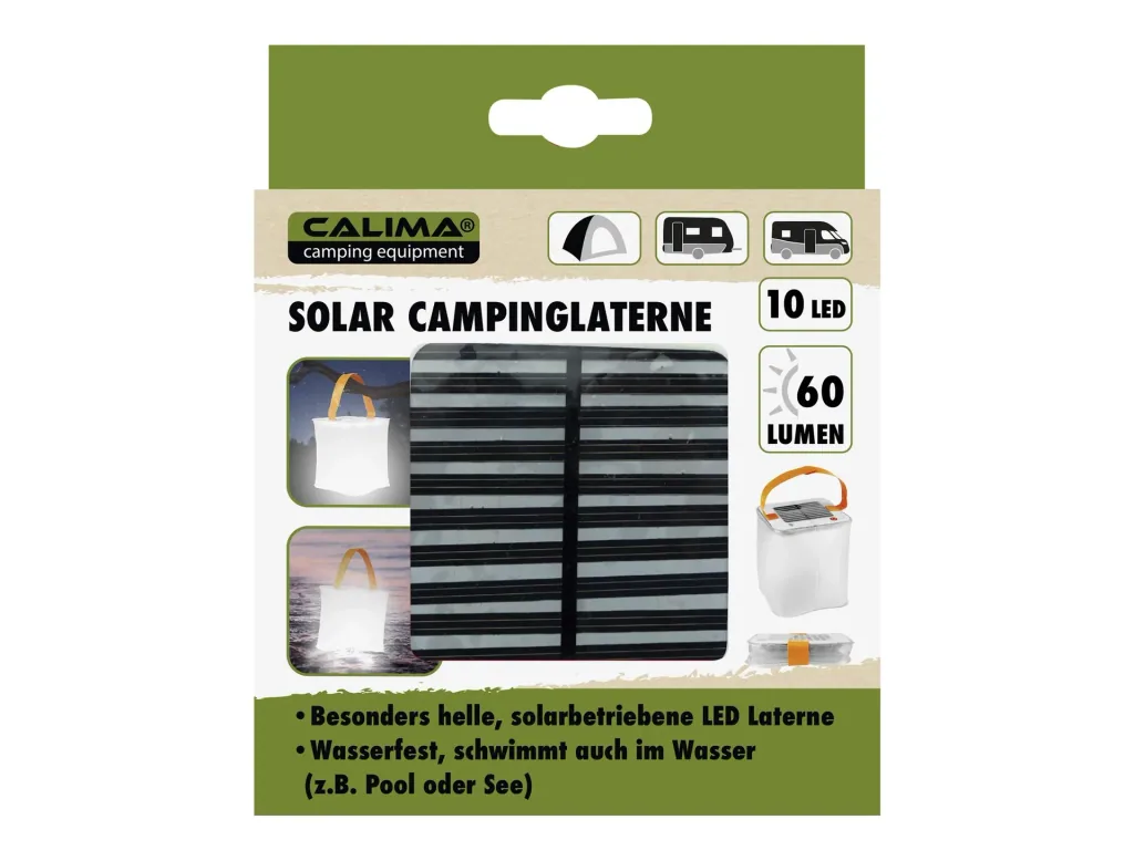 Solar Camping lantern, inflatable, 10 LEDs, 60 Lumen
