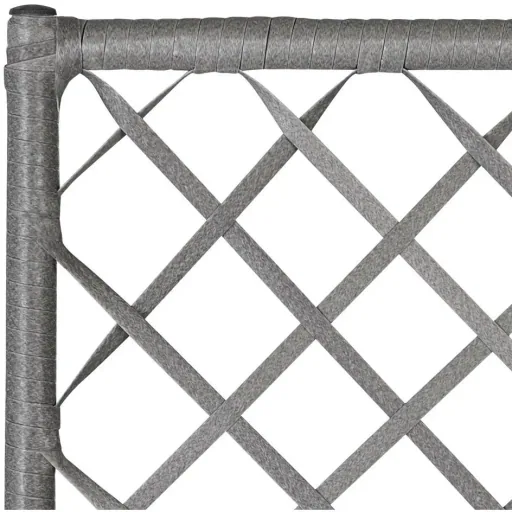 Polyrattan planter with trellis grey